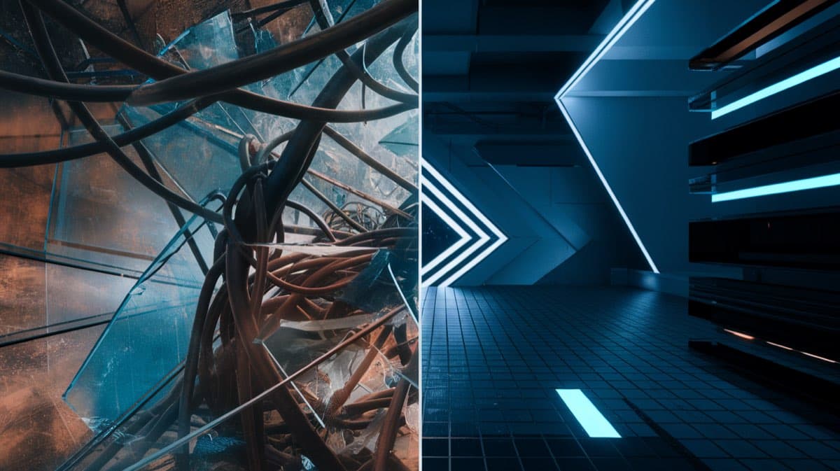 AI-generated website versus hand-coded custom website — a stark contrast