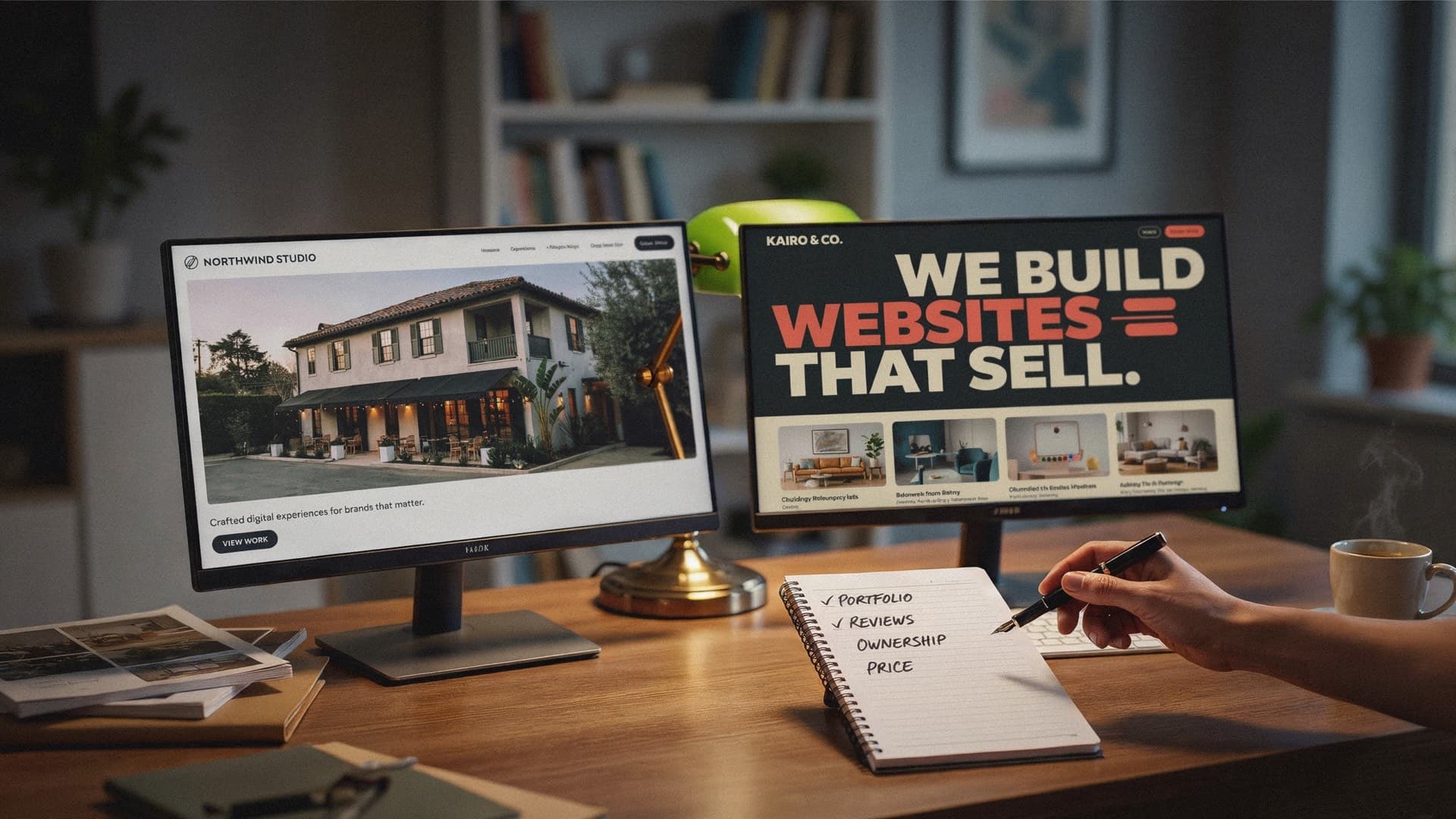 Business owner at a desk choosing a web designer for their Wiltshire business