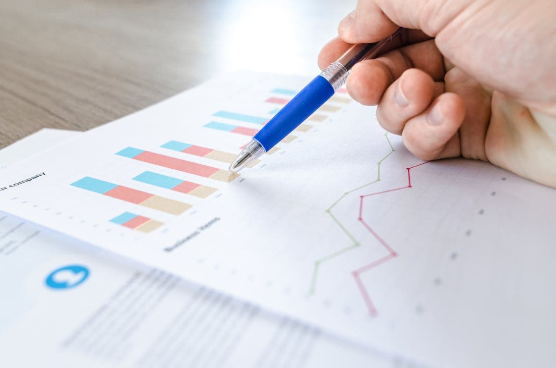 Business analytics dashboard showing growth