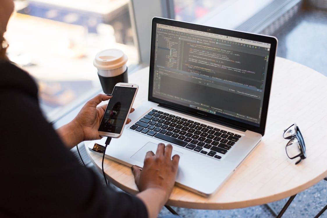 Code editor showing custom website development