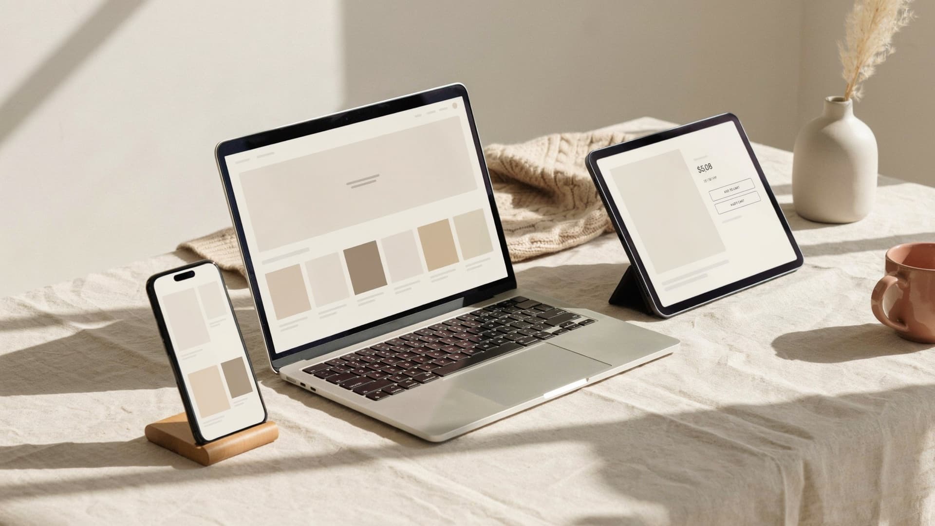 Ecommerce website on multiple devices